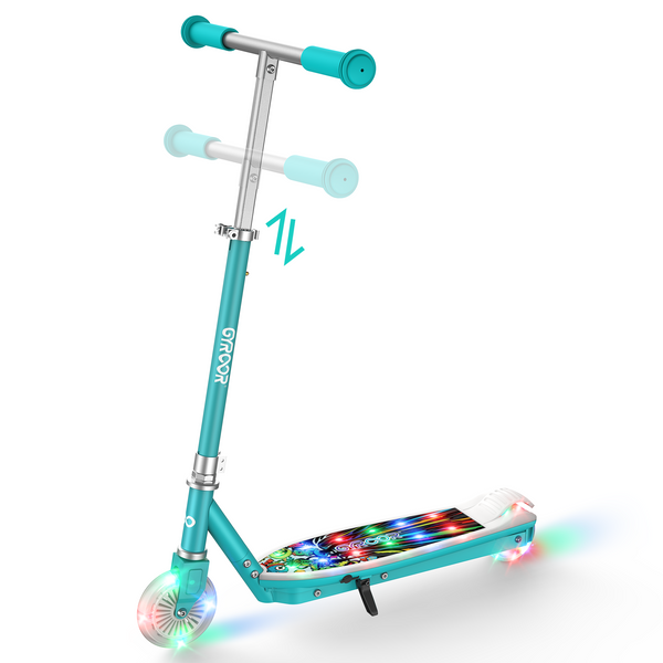 Electric Scooter for Kids with Adjustable Handlebar and LED Lights