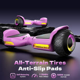 MIHOVER 6.5" Kids Self Balancing All-Terrain Self-Balancing Scooter-UL 2272 Certified,LED Lights,Bluetooth Speaker,7.75mph,Max Load 176 lbs-Black