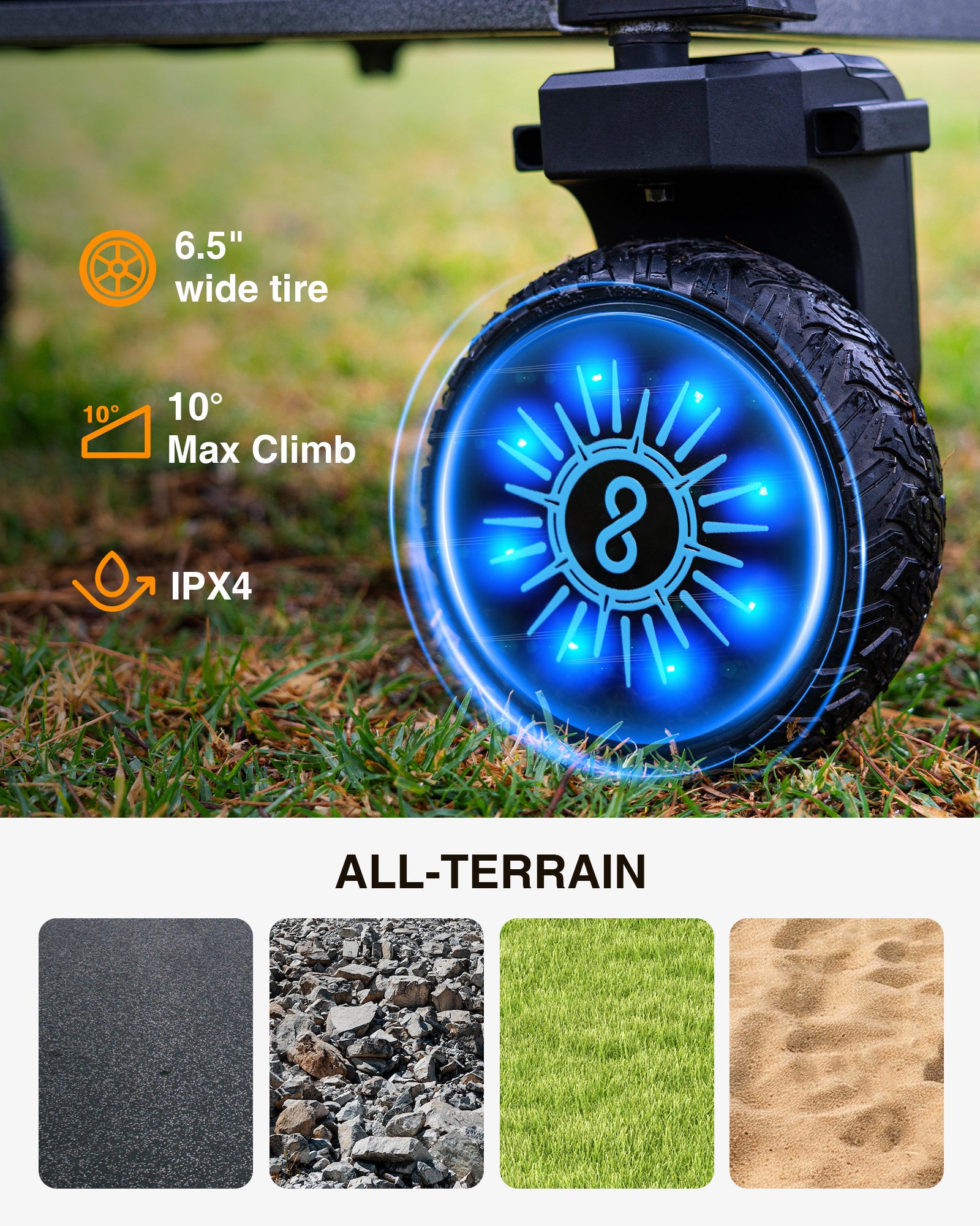 KEESTP Electric Utility Wagon, 2*300W Motor Drive, 6.5" All Terrain Wheel, Foldable Wagon, For Camping/Gardening/Shopping