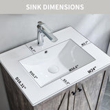 Athletgo 24" Farmhouse Bathroom Vanity with Sink, Bathroom Dresser with Large Storage Drawer