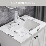 Athletgo 24" Farmhouse Bathroom Vanity with Sink, Bathroom Dresser with Large Storage Drawer
