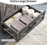 Athletgo 24" Farmhouse Bathroom Vanity with Sink, Bathroom Dresser with Large Storage Drawer