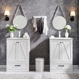 Athletgo 24" Farmhouse Bathroom Vanity with Sink, Bathroom Dresser with Large Storage Drawer