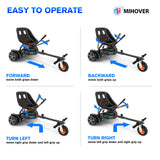 MIHOVER HK2 Hoverboard Go Kart with Rear Shock Absorption, Hoverboard Seat Attachment Accessory for 6.5" 8" 10" Hover Board (Hoverboard not included)