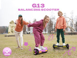 MIHOVER K1+G13 Self-Balancing Scooter with Seat Attachment,Balancing Scooter for Kids or Adults with Adjustable Length, Fits 6.5" 8" 10" ,360°swivel Wheel