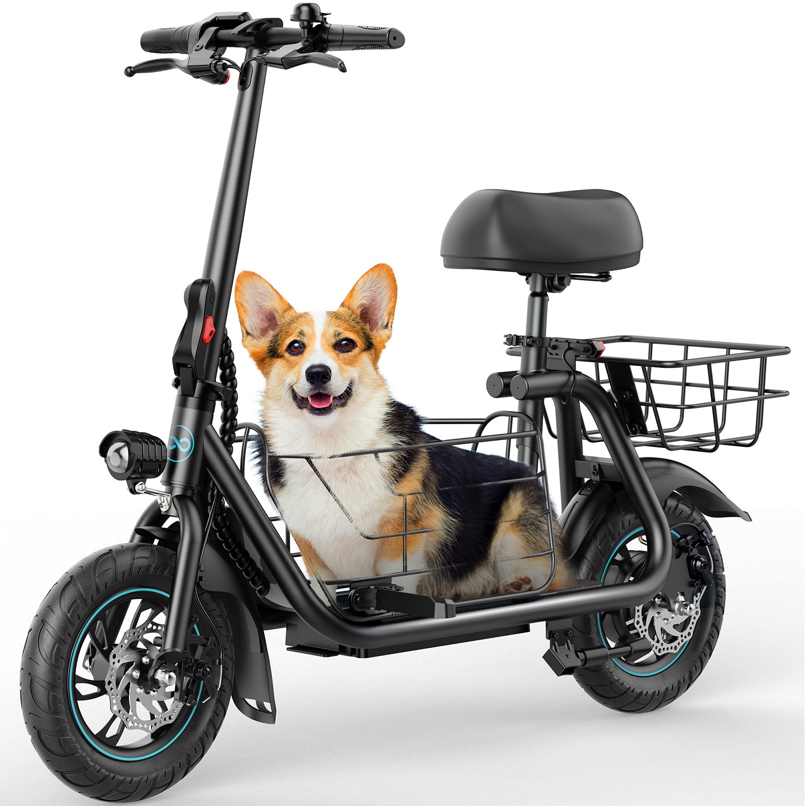 MIHOVER Electric Scooter with Seat for Pets and Adults, 550W Powerful Motor 20miles Distance Max 18.6MPH Speed