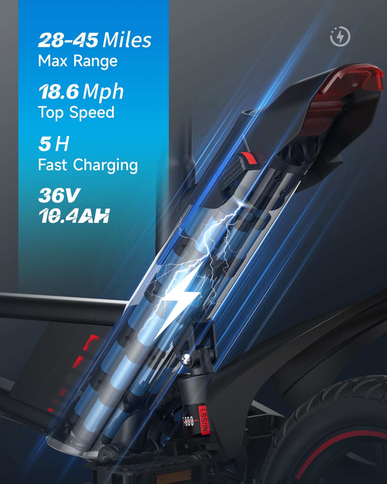 MIHOVERC3 Electric Bike 450W with 14" Tires, up to 38 Miles 18.6MPH