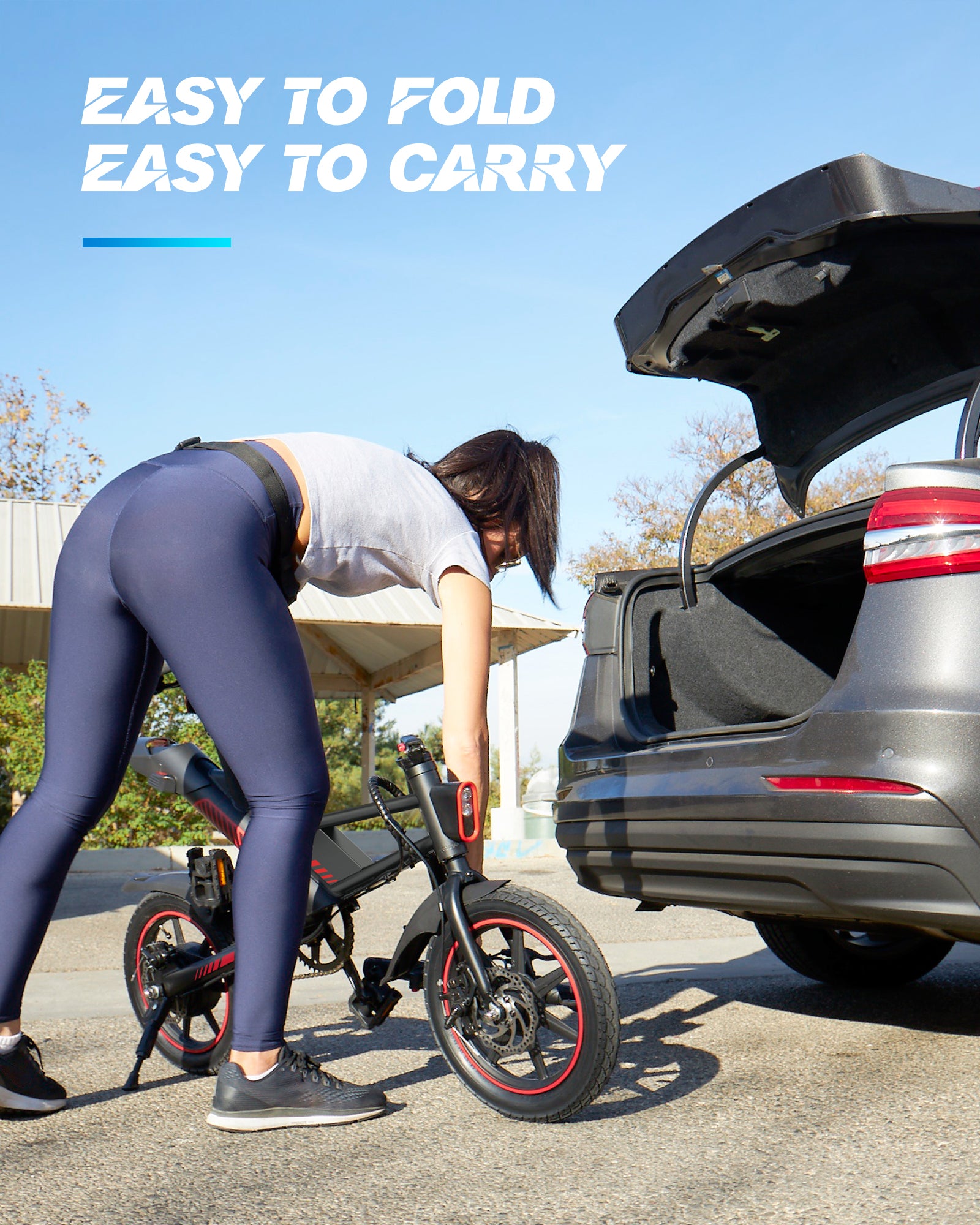MIHOVERC3 Electric Bike 450W with 14" Tires, up to 38 Miles 18.6MPH