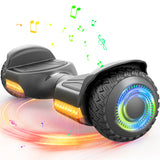 MIHOVER 6.5" Kids Self Balancing All-Terrain Self-Balancing Scooter-UL 2272 Certified,LED Lights,Bluetooth Speaker,7.75mph,Max Load 176 lbs-Black