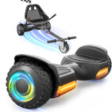 MIHOVER K1+G13 Self-Balancing Scooter with Seat Attachment,Balancing Scooter for Kids or Adults with Adjustable Length, Fits 6.5" 8" 10" ,360°swivel Wheel