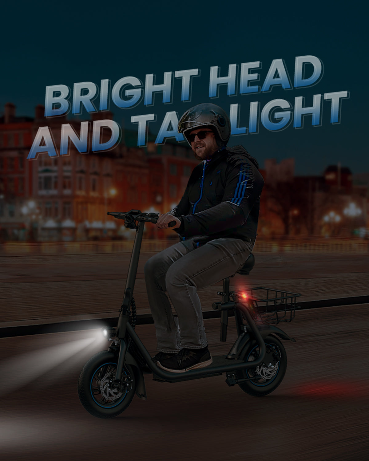 MIHOVER 450W Electric Scooter with Seat for Adult, 12 inch Commuter Electric Scooter with Basket and Adjustable Seat- up to 21 Miles 15.5MPH