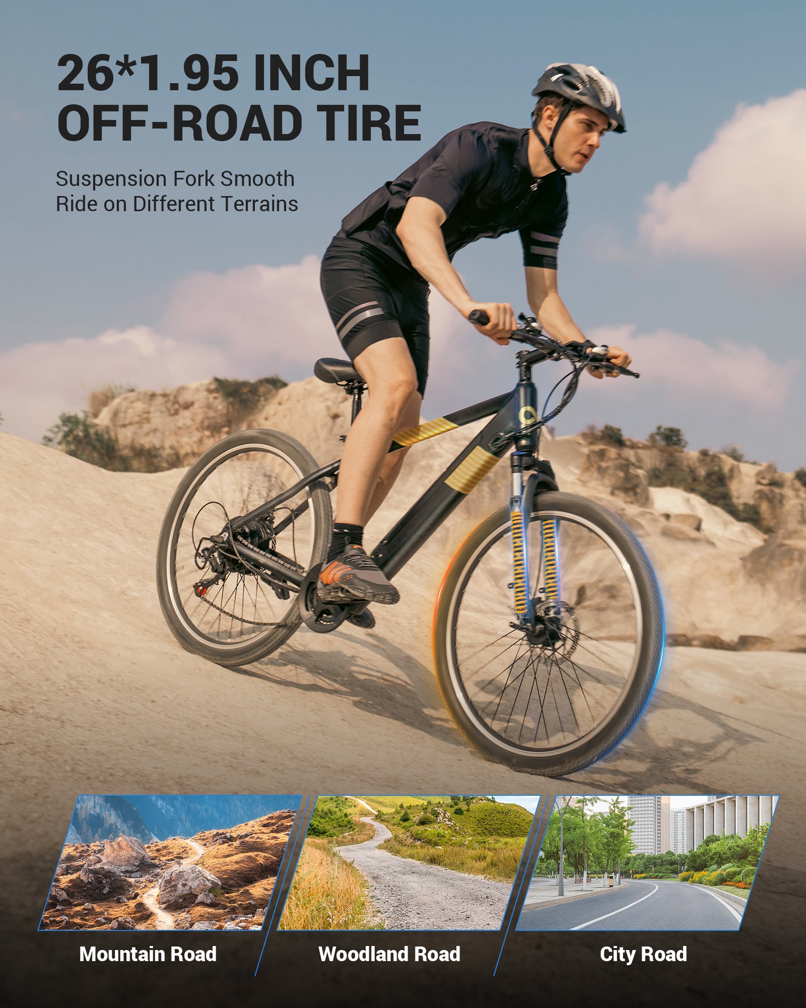 MIHOVER EB262 Electric Bike with 26" Tires-UL284, 20 Mph