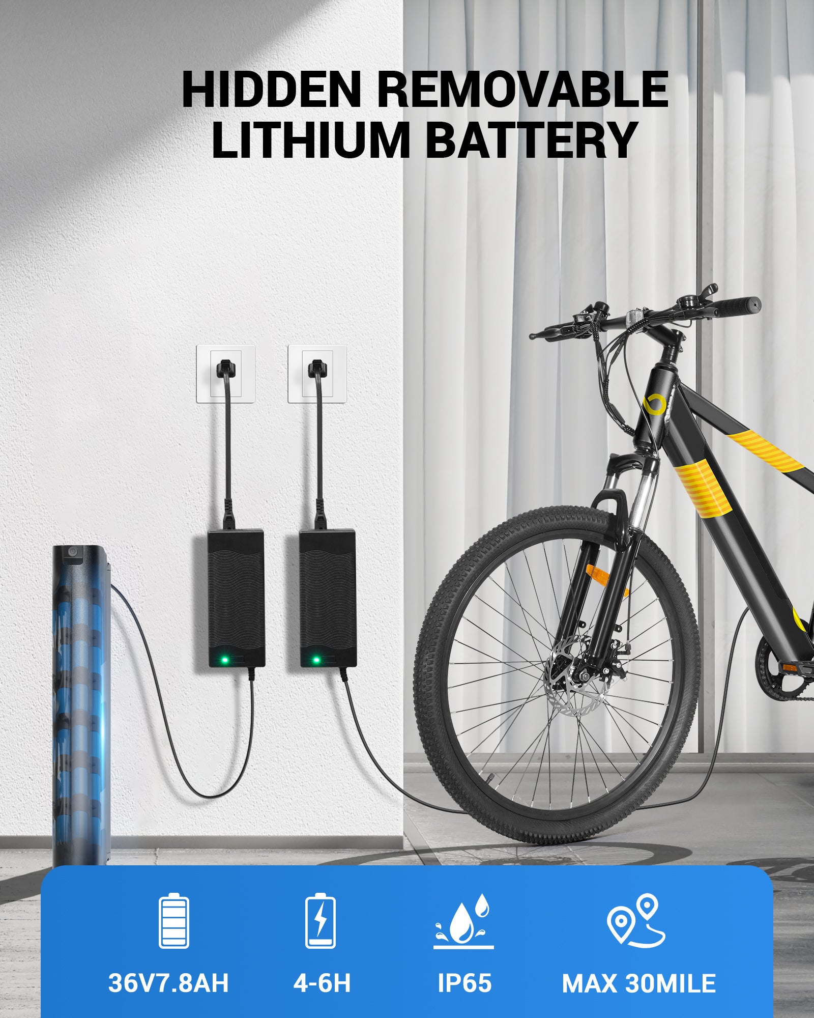 MIHOVER EB262 Electric Bike with 26" Tires-UL284, 20 Mph